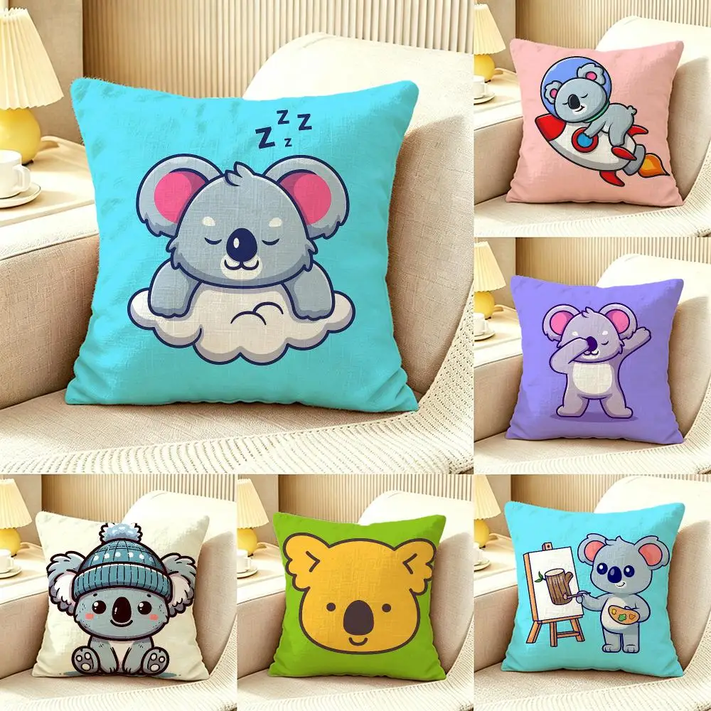 Animal koala Cushion Cover Pillow Cover Nordic Minimalist Throw DoubleSided Print Cushion Case for Sofa Bedroom Decor