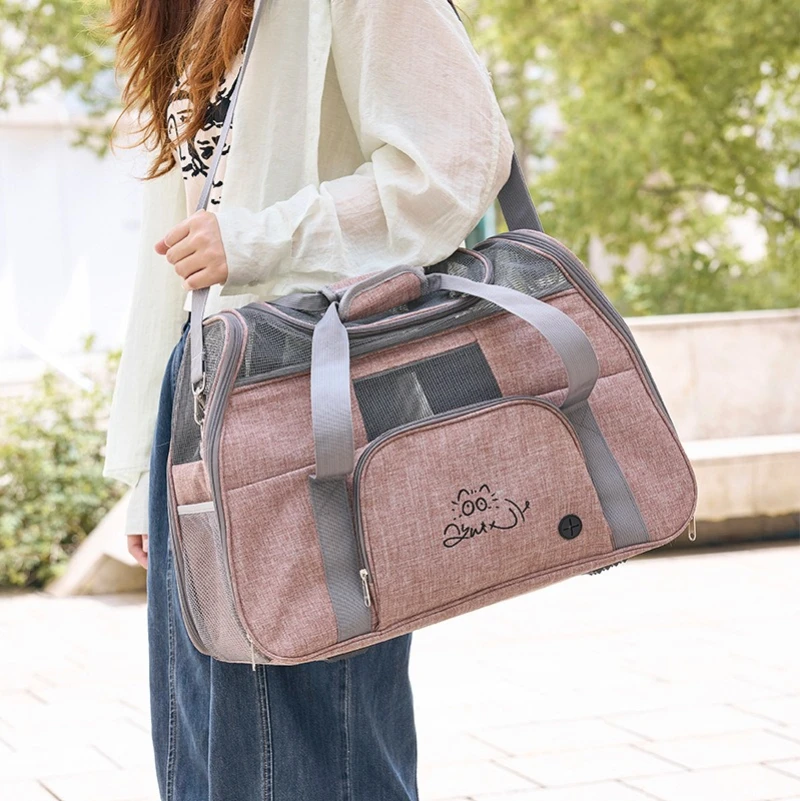 

Large Portable Pet Carrier Bag for Cats Small Dogs Car Travel Outdoor Cat Cage Breathable Shoulder Bag Kitten Carrying Bags