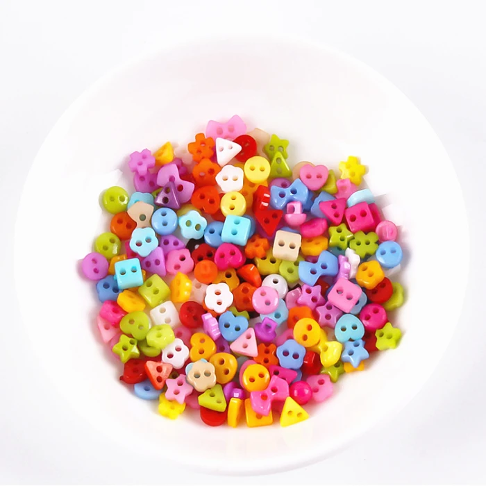 300pcs 6mm Beautiful Mini Tiny Resin Button Sewing kid\'s apparel toy doll Decorative DIY Scrapbooking