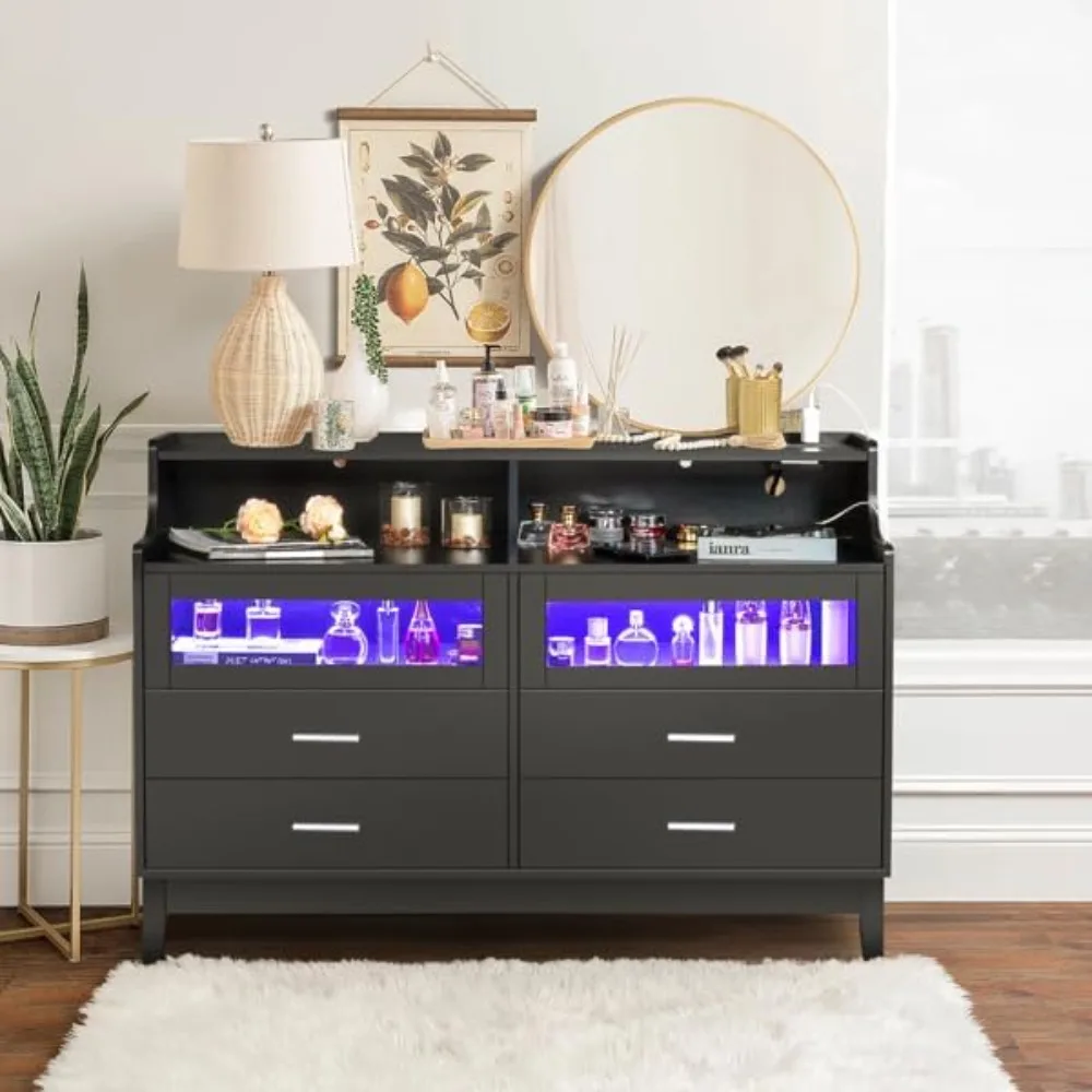 Buffet Cabinet Storage Sideboard, Server Bar Wine Cabinet Console Table, Cupboard Coffee Bar Buffet Storage Cabinet, Led Light