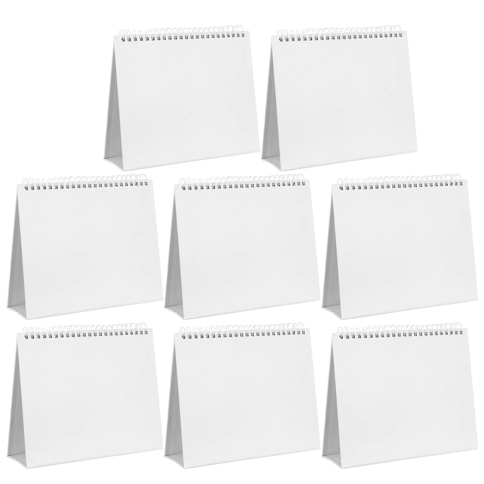 8Pcs Triangular Desk Calendar Stand Paper Flip Base Foldable Rack DIY Refillable Calendar Holder Desktop Tabletop Craft Supplies