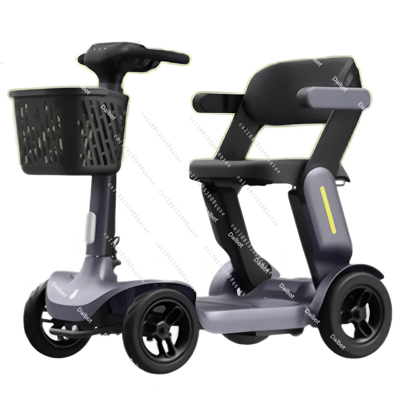 Smart Lightweight Electric Scooter 4 Wheel for Elderly City Family Foldable Portable Mobility Scooter Turn Slow Down 250W 36V