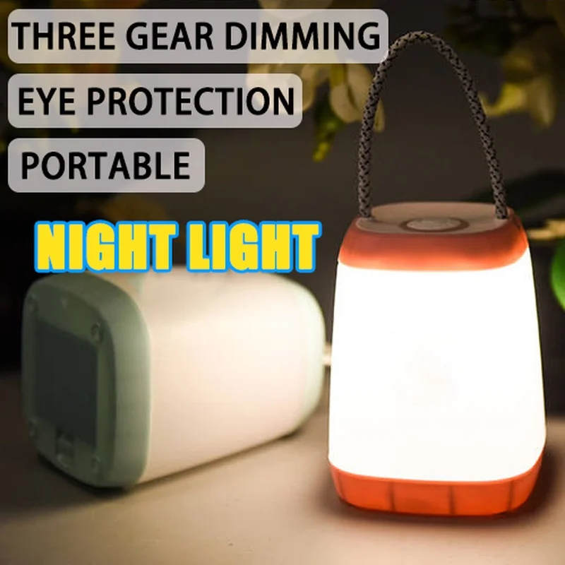 

Портативный светодиодный ночник, перезаряжаемая защита глаз для спальни, прикроватная тумбочка, сенсорный источник питания USB, ночник для сна и кормления