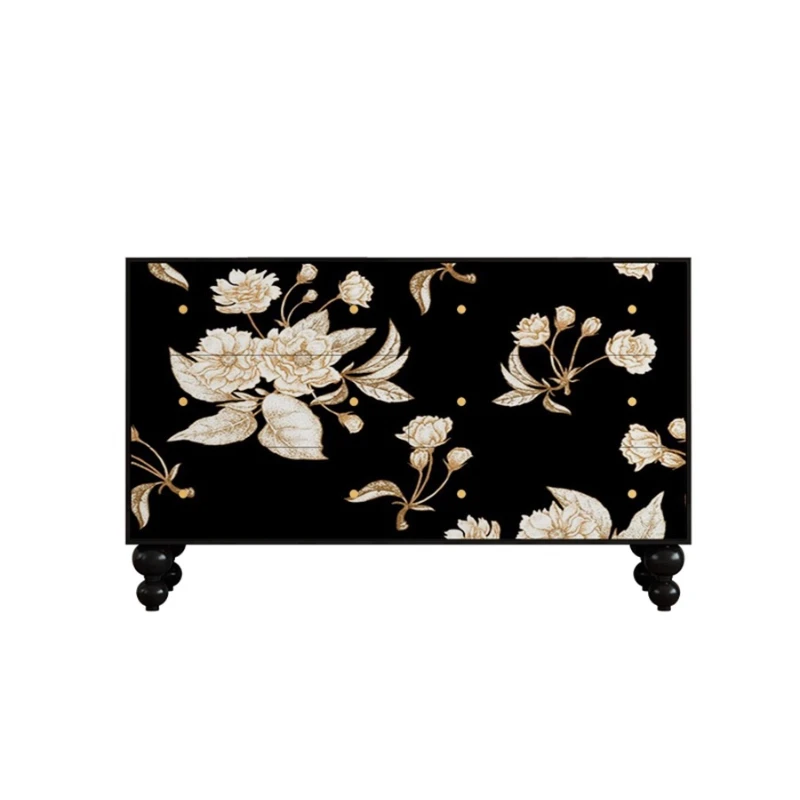 

Medieval style household bedroom solid wood six-chest cabinet, dresser integrated living room wall chest