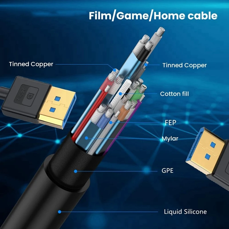 60Cm Cable Ultrafine Down Angled 1.4 DP To DP Cable 8K 60Hz UHD 4K 144Hz 90 Degree For Alienware Monitors