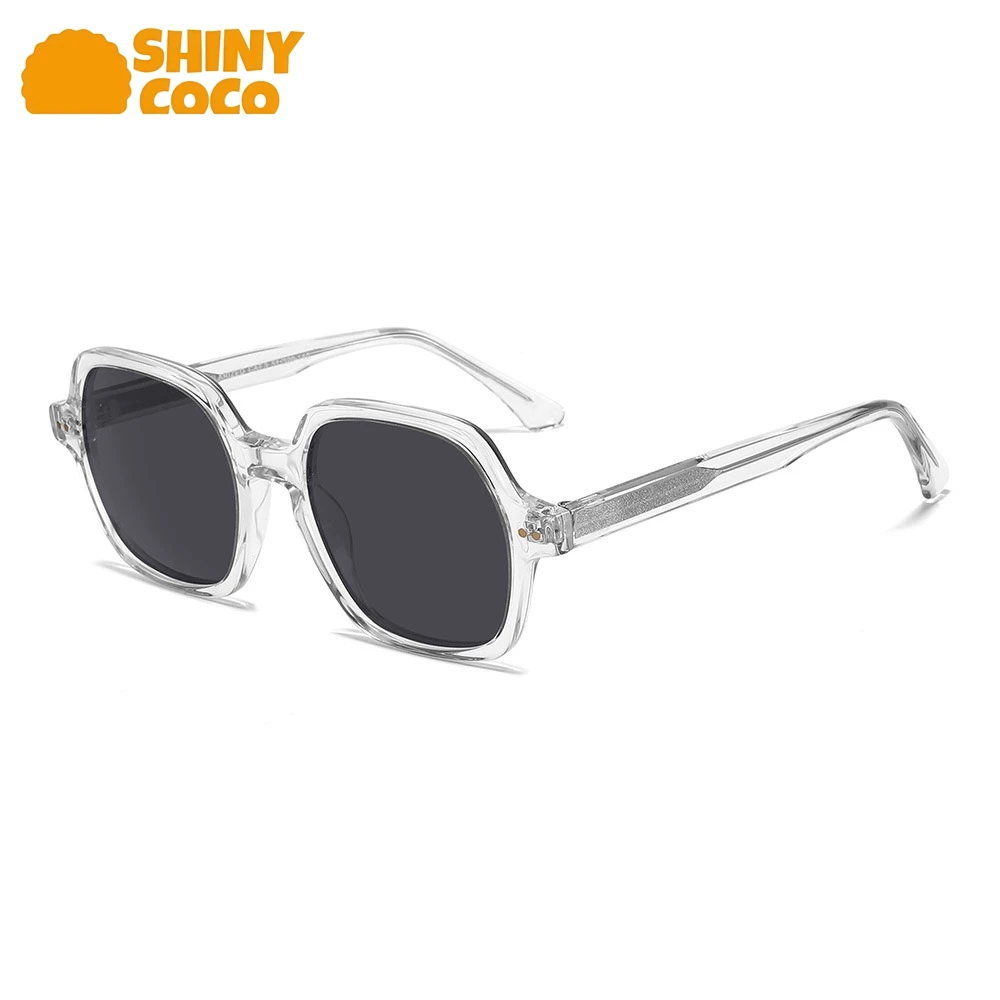 

ShinyCoCo Luxury Brand Large Framed Polarized Sunglasses For Uv Protection Simple Female Acetate Sunglasses For Outings