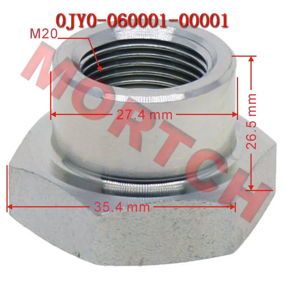 

Main Drive Shaft Nut for CFMoto 400 450 520 500HO X5H.O. 550 600 Touring 625 U6 800XC 850 950 Sport 1000 Overland 0JY0-060001