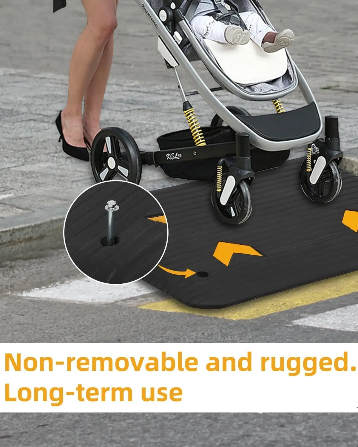 4-Inch Rubber Threshold Ramps, 2-Pack