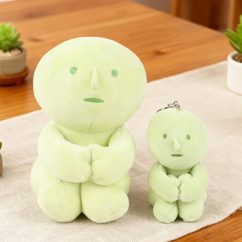 Pequeños juguetes de peluche verdes que abrazan las piernas, exquisito juguete de peluche, artículo decorativo de escritorio divertido, exquisito colgante para mochila, regalo para un amigo