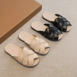 2024 New Summer Style Fashionable Comfortable and Wear-resistant Casual Plaited Flat Soft-soled Elegant Toe-cap Sandals