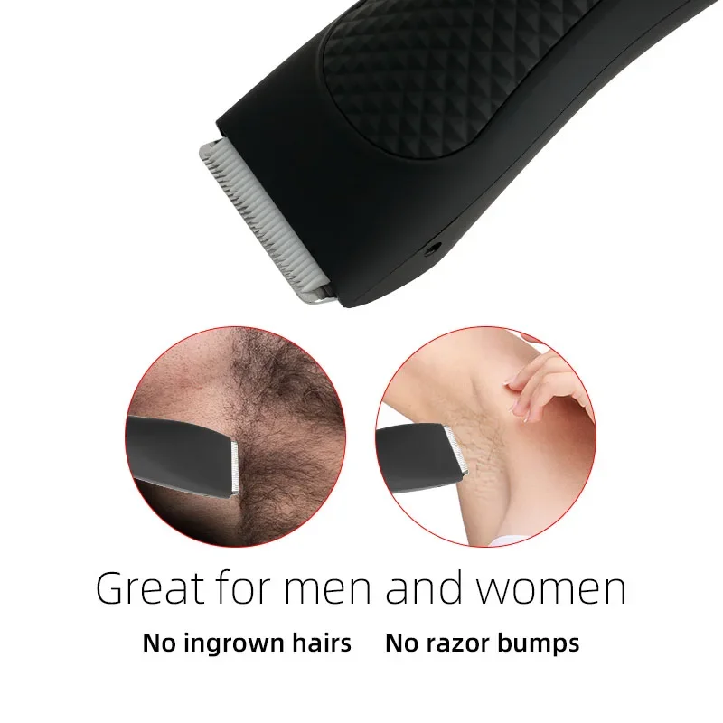 Body Trimmer for Men Electric Groin Hair Trimmer Ceramic Blade Fully Waterproof Male Pubic Hair Trimmer Razor for Wet and Dry