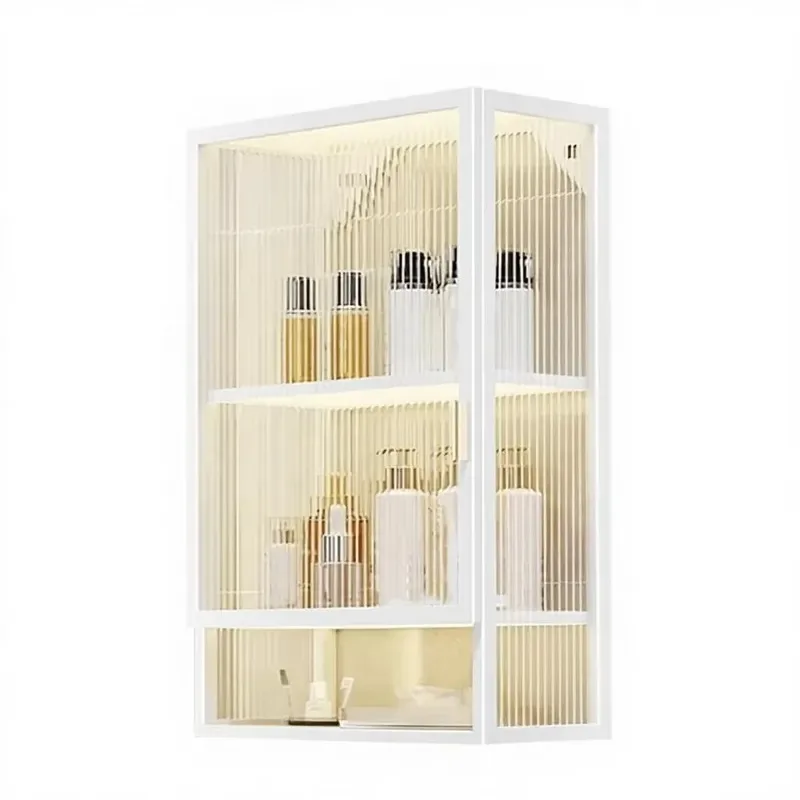 Modern Metal Bathroom Living Room Storage Cabinet with PC Panel Door Toilet Towel Rack Display Stand Black White
