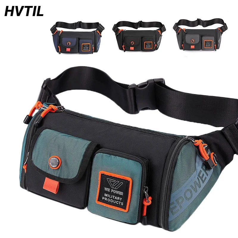 HVTIL Men Casual Trend Large Capacity Waist Bag Hip Pack Belt Waist Packs Male Travel Banana Single Shoulder Crossbody Chest Bag