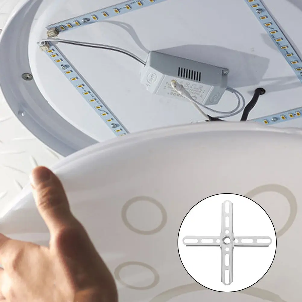Sturdy Cross Shaped Light Fixture Mounting Plate Iron Construction Hidden Installation for Crystal Chandeliers Round Ceiling