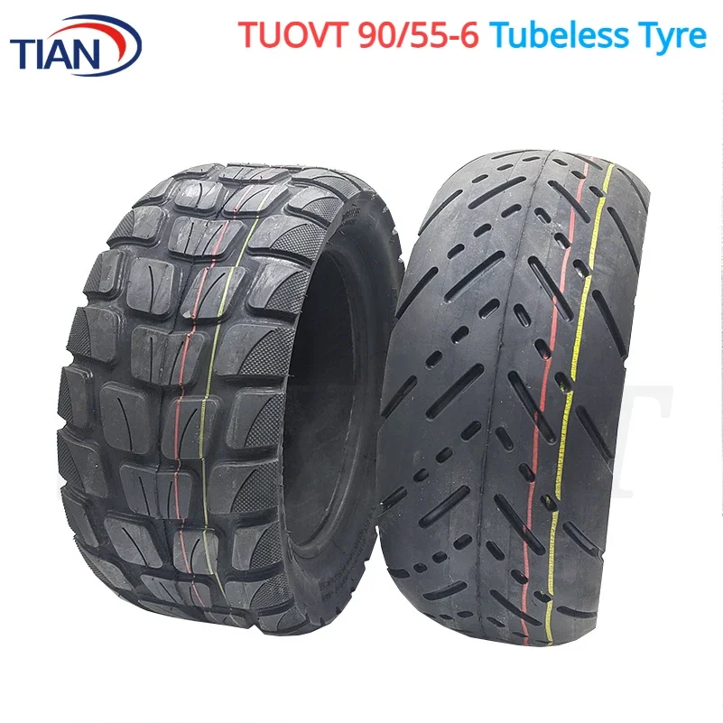 TUOVT 90/70-6 Anti-skid Tire 90/55-6 Non-slip Off/city-road Tubeless Tyre with Valve for Electric Scooter Motorcycle Accessories