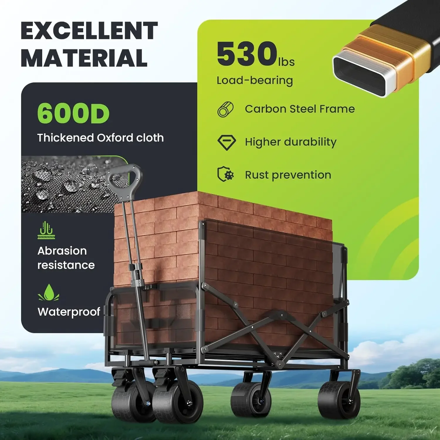 Wózek-krzesło 2 w 1 - Plażowy wózek na kółkach z siedziskiem o udźwigu 240 kg, składane wózki i karetki na kemping, na zewnątrz