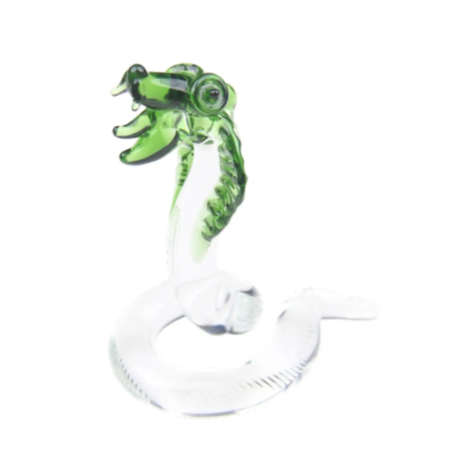 Glass Small Cobra Snake Statue Ornament Cute 2.5x1.7x3inch Decorative Tea Pet Figurine for Home Office Decor Artistic Sturdy
