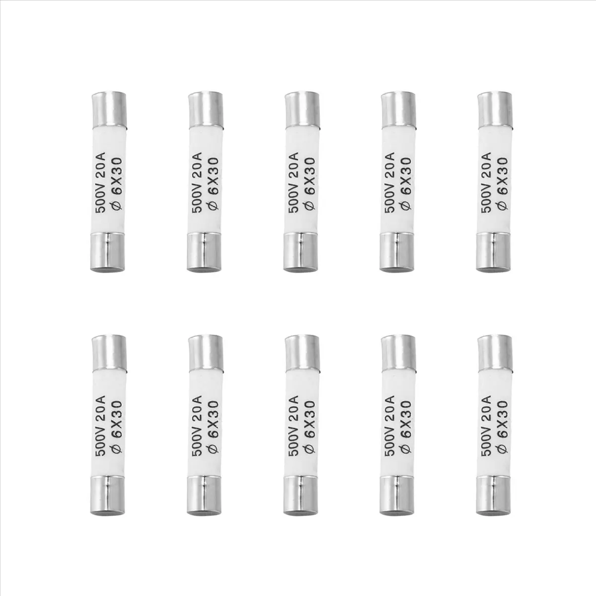 A64I 10 Pieces 6mmx30mm 20A Faset-Blow Ceramic Fuse Link 500V