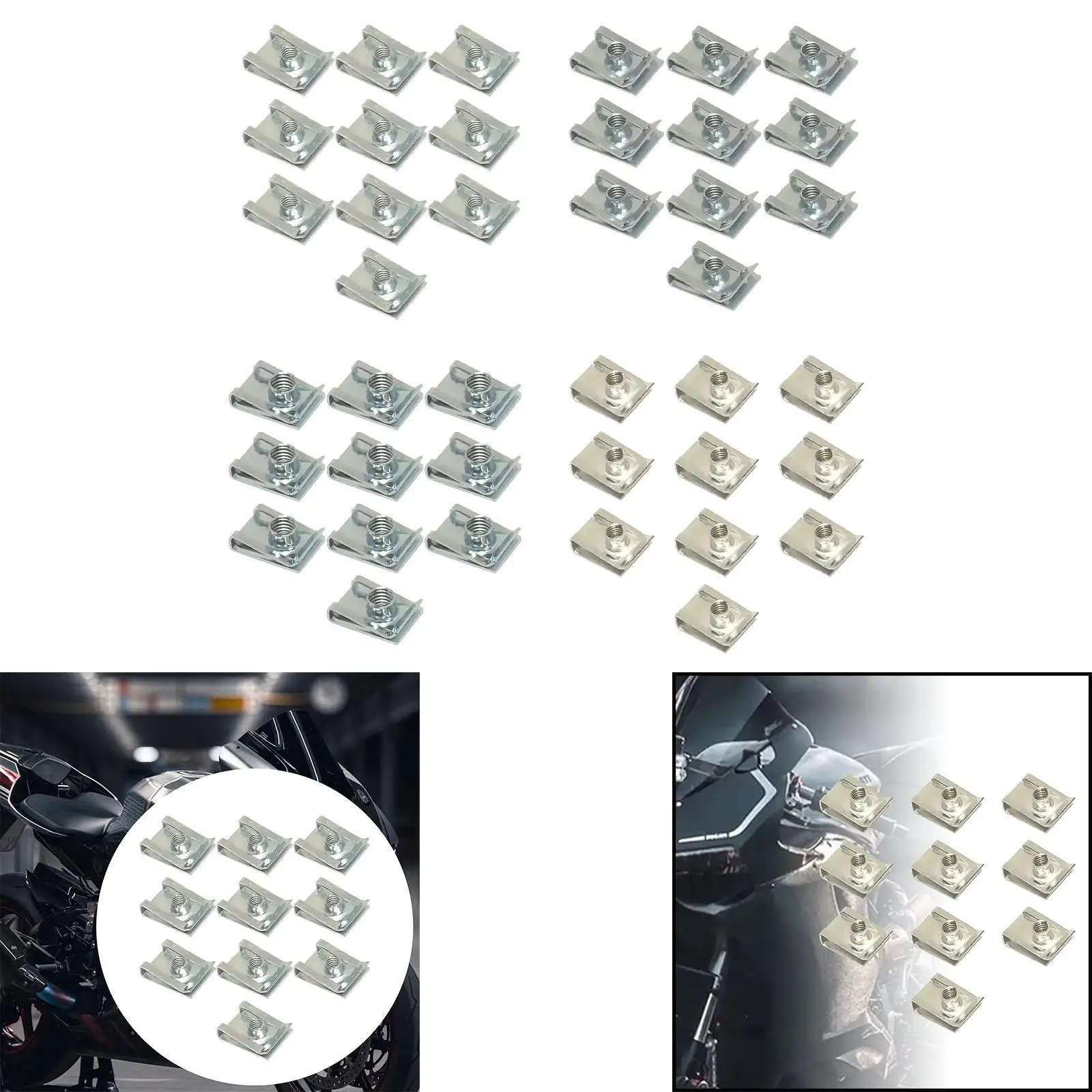 

10x Car U Clip U Type Car Fastener Clips for Motorcycle Auto Engine