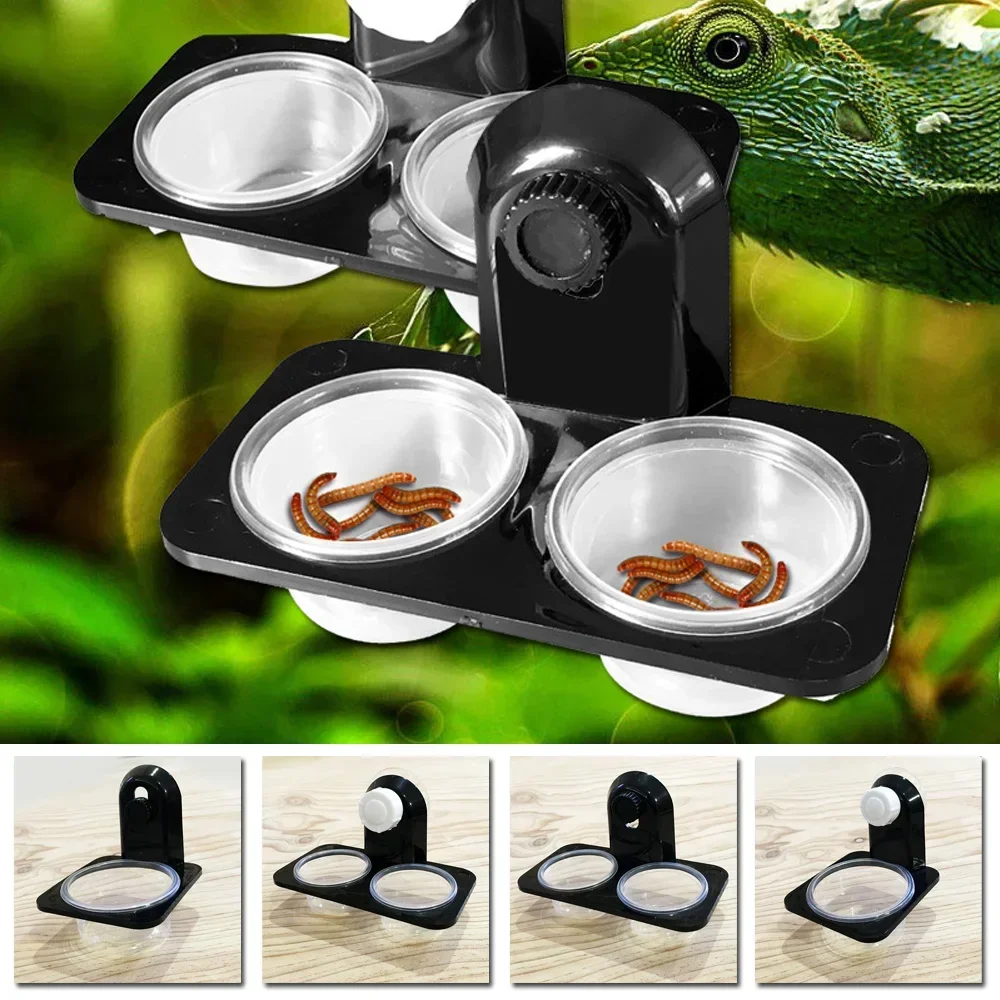 1pcs ABS Reptile Tank Food Water Feeding Bowl Insect Spider Ants Nest Snake Gecko Terrarium Breeding Feeders Box Pets Supplies H