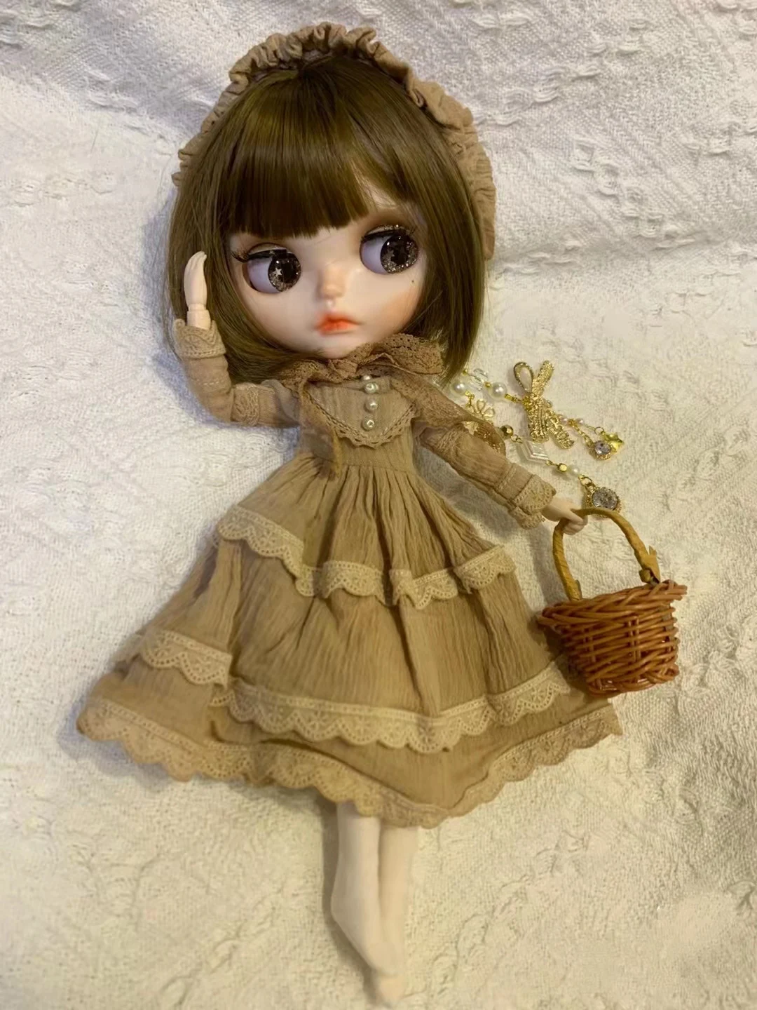 

Tea dyeing series Blythe clothes dress dressing 1/6 30cm BJD anime girl (Fit for Pullip,Ob24, Licca)