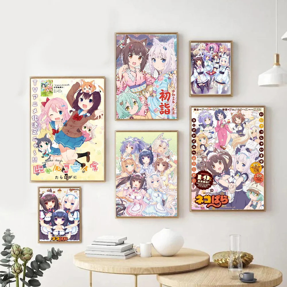 Nekopara Neko Para Chocola Vanilla Anime Classic Anime Self-adhesive Art Poster Whitepaper Prints Posters Artwork Art Wall