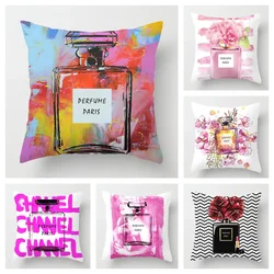 Perfume Bottle Pillowcase Fashion Women's Favorite 50x50cm Home Decor Living Room Sofa Decoration Cushion Cover 60x60 40*40