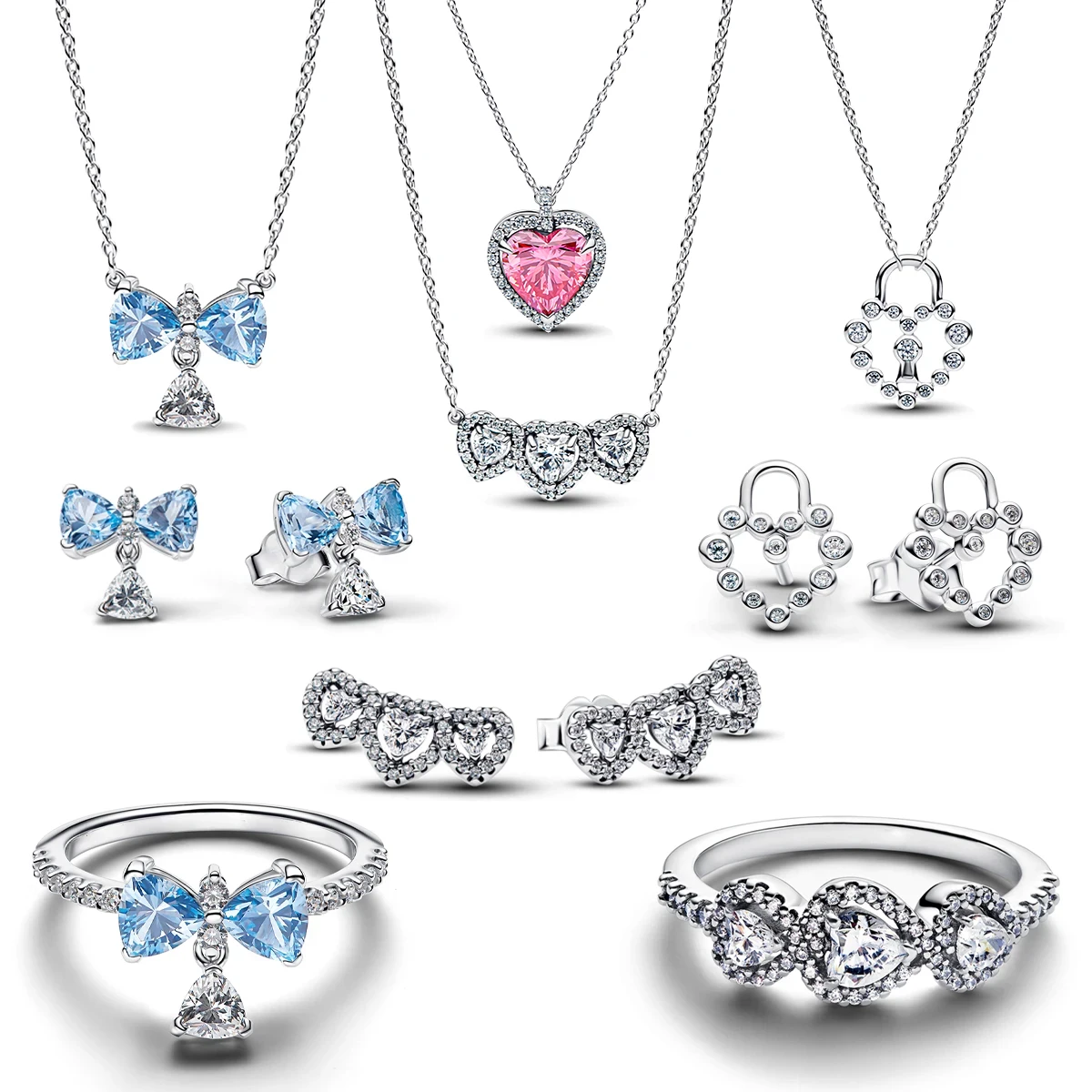 

Оригинальные подвески из стерлингового серебра 925 пробы, синий бант, бусины для женских колец, серег, ожерелий, браслетов, ювелирных украшений, подарок