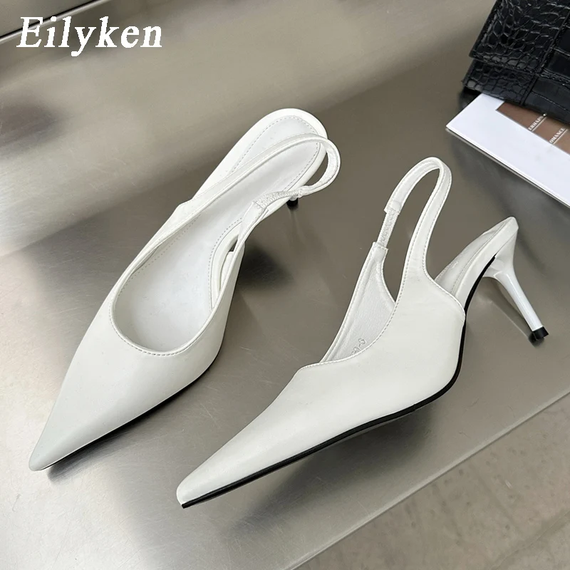 Eilyken New Sexy Soft Leather Women décolleté a punta Fashion Ladies Slingback sottile sandalo con tacco alto scarpe da festa primaverili