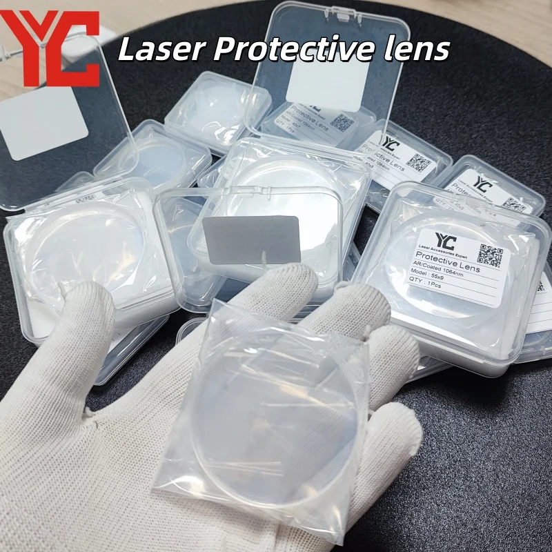 

10PCS Laser Protective Lens 40x2.5/5 40x7 40x9 55x9 1064nm Fuse Quartz For 6-40KW Raytools Precitec WSX Laser Cuting Head Window