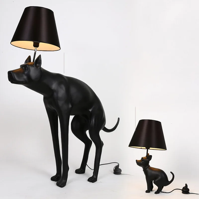 

Resin big dog cloth cover floor lamp simple living room bedroom study children's room art animal