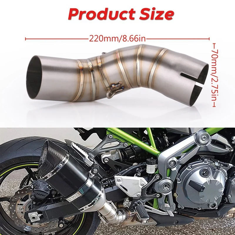 Exhaust Muffler Middle Mid Connection Link Pipe Tube Escape Connection For Kawasaki Z900 2017 2018