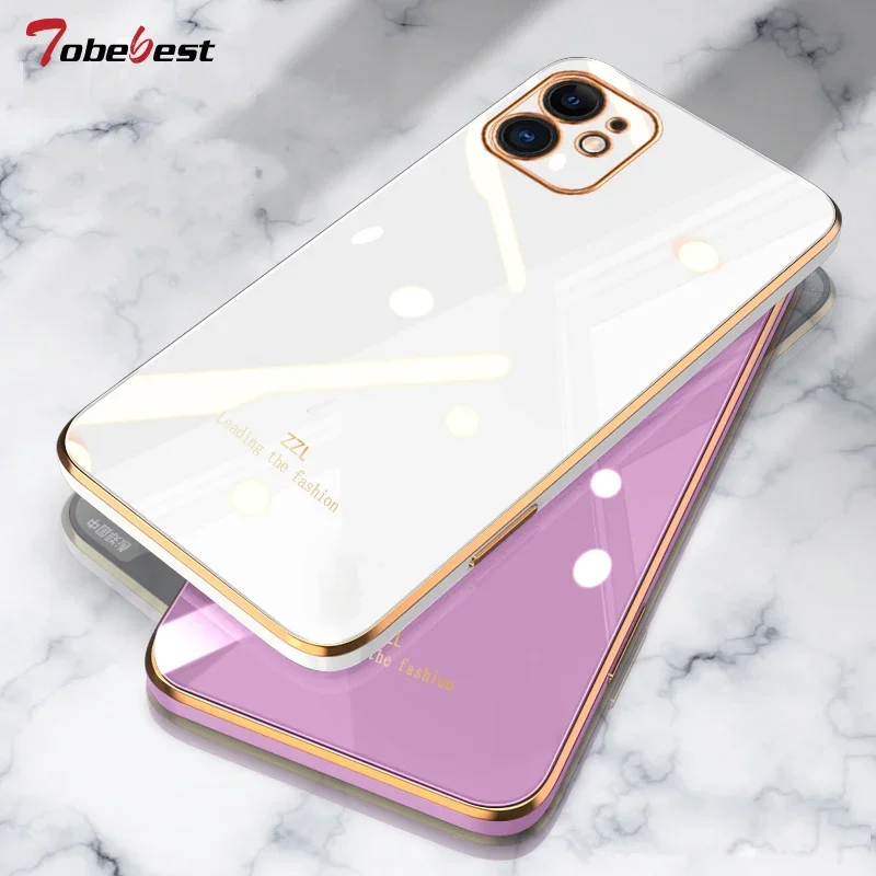 Luxury Plating Soft Silicone Case For iphone 13 12 11 Pro XS Max XR X 8 7 6 6S Plus SE 2020 12mini Camera protective Back Cover