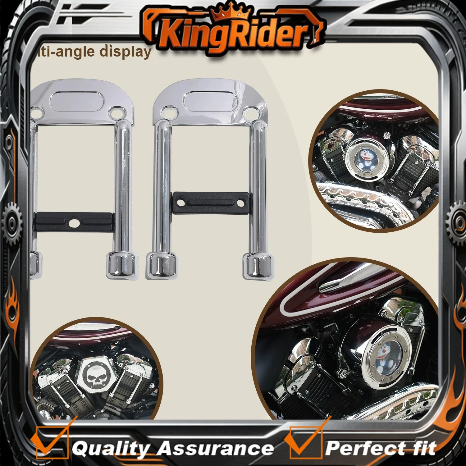 【Supreme quality】For Benda Chinchilla 350 ACE /NEO V-twin Engine Aluminum Chrome Side Cover 4Pcs Decorative Modified Parts