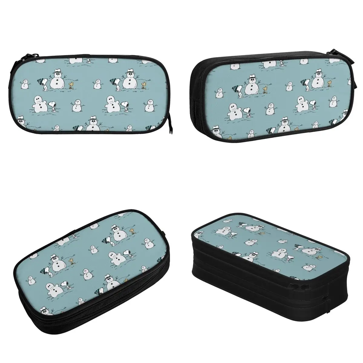 Snoopy Woodstock Winter Break Pattern Pencil Case Pencil Pouch Pen Student Big Capacity Bags Students School Zipper Stationery