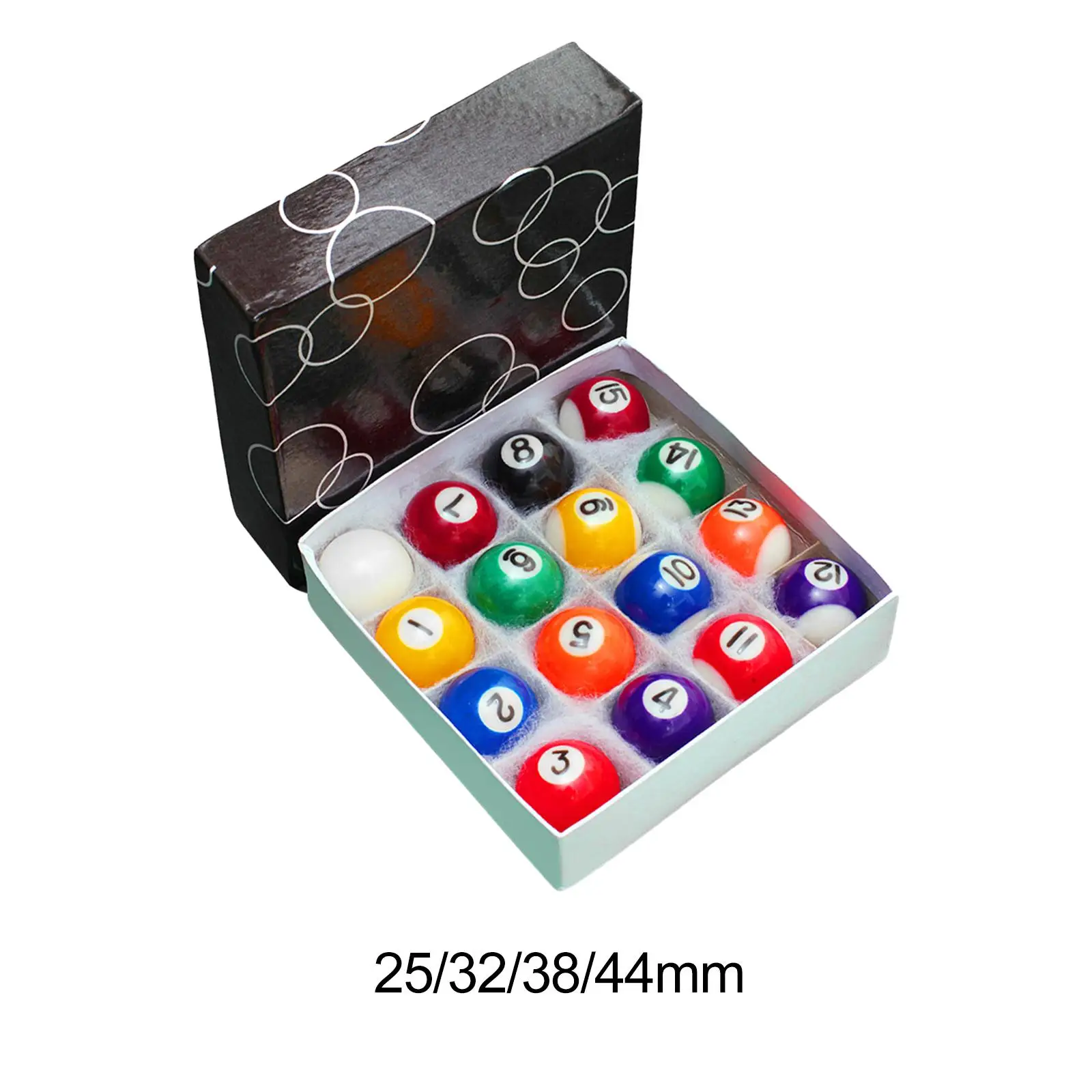 16 Pieces Mini Billiard Balls Kids Toy Gift Mini Pool Ball Set Full Set for Recreation Games Recreational Sport Game Rooms Home