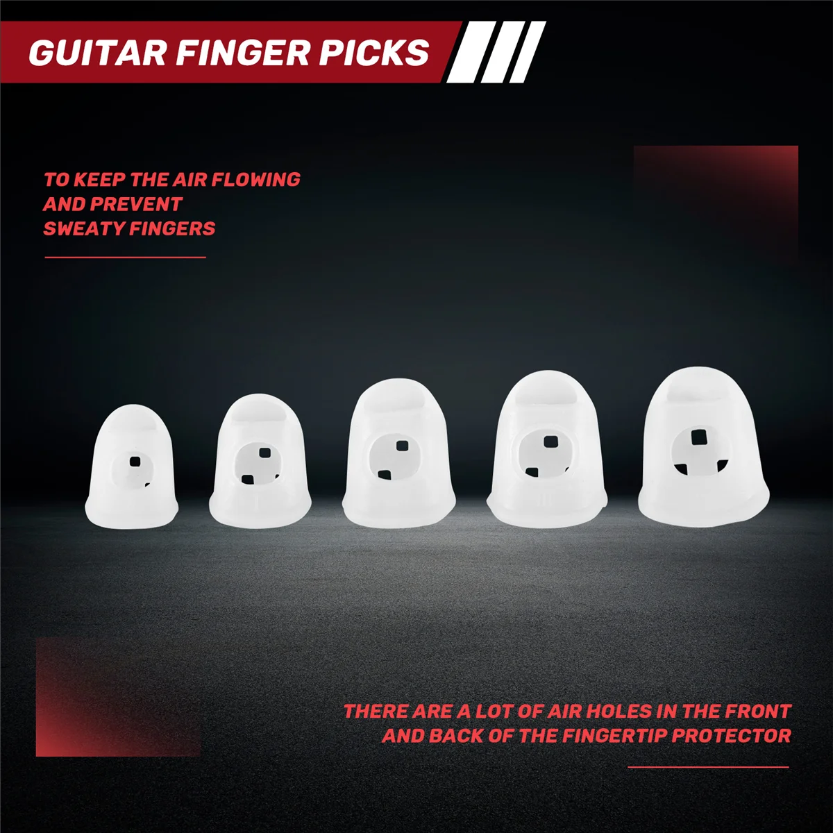 

ABVS 40 Pcs Fingertip Protectors, 5 Sizes Ukulele Finger Caps,for Guitar Ukulele Stringed Instruments