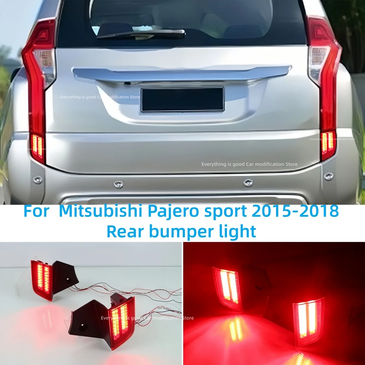 

For Mitsubishi Pajero sport 2015-2018 Rear bumper light Modification LED Turn signal Brake lights Warning light Automobile parts