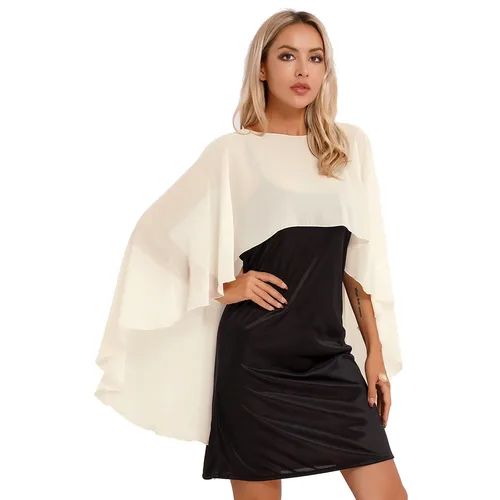 Imagen 2 del producto Chal de capas de gasa suave para mujer, Bolero nupcial de boda, encogimiento de hombros, Jersey sólido, envolturas, vestido de dama de honor de fiesta de noche