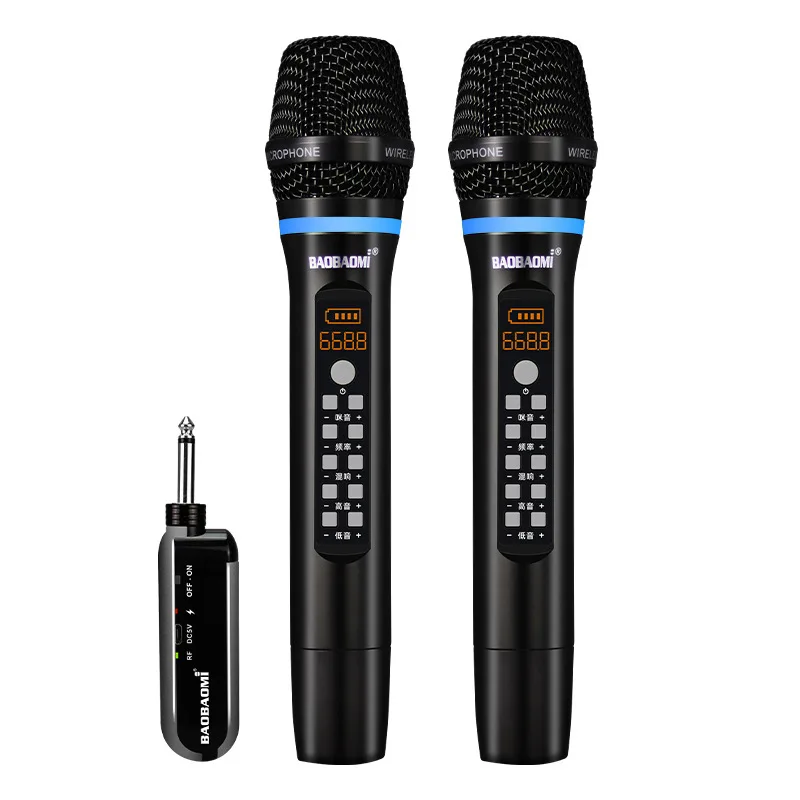 

Cordless Recharging Studio Mikrofon UHF Wireless Microphone Karaoke ECHO Microfone Sem Fio Portable Wireless Microphone