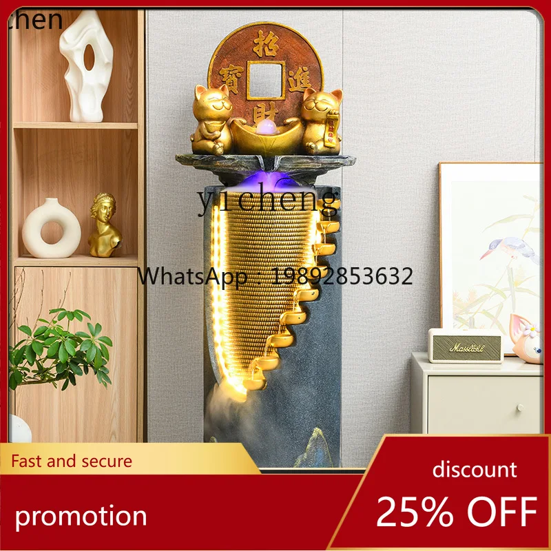

YFY lucky circulation water fountain floor ornament feng shui ball office light luxury decoration