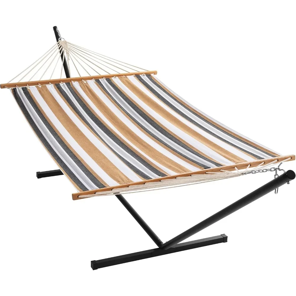 

Hammock with Stand Included 2 Person Heavy Duty Max 450 LBS Comfortable Free Standing Hammock for Outdoor, Coffe|