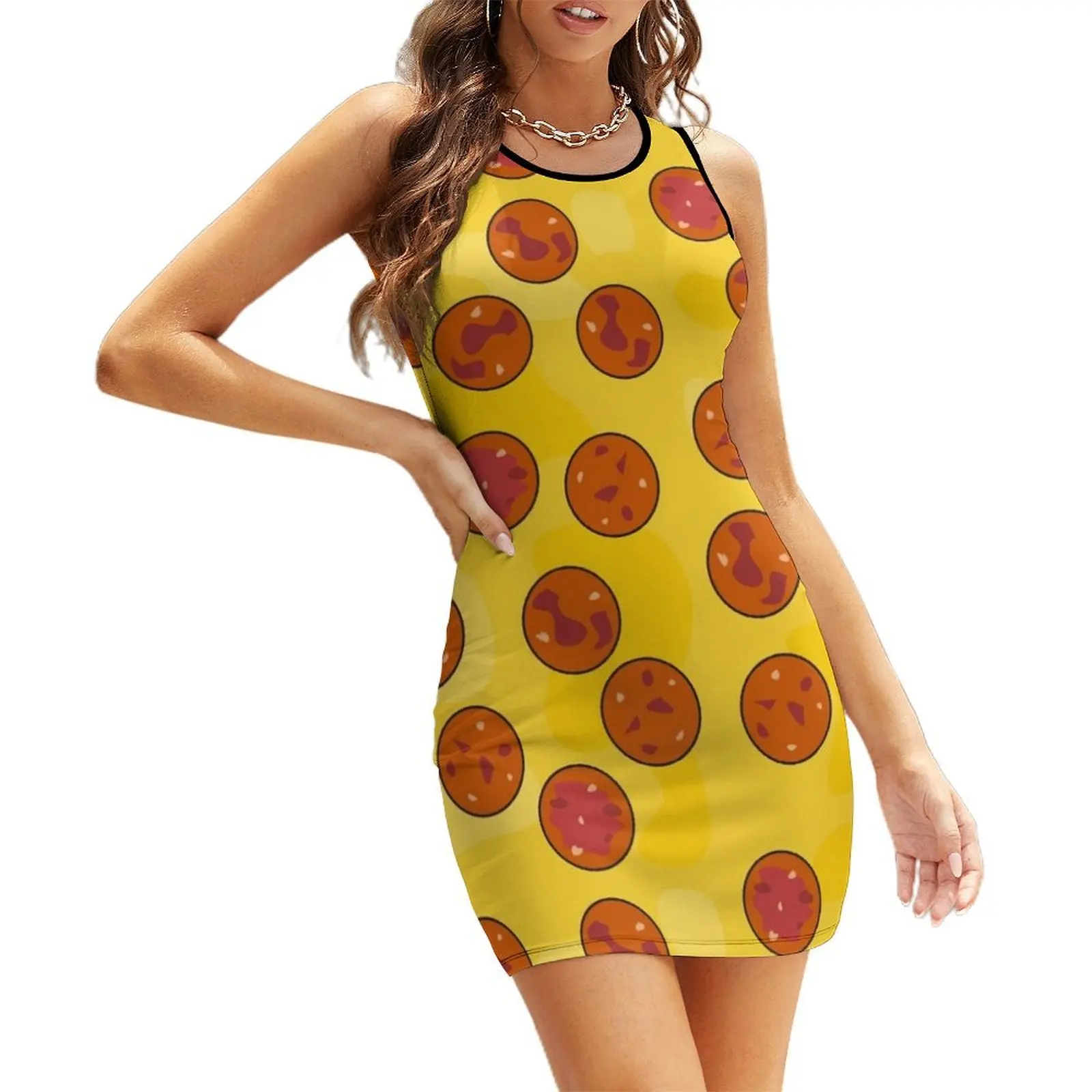 

Pepperoni Pizza Sleeveless Sundress party dresses woman summer dresses for women 2025 dresses for prom