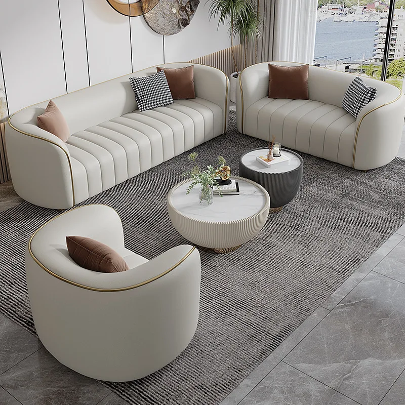 Italian light luxury piano key sofa living room small apartment modern simple family KTV card seat three or four people straight