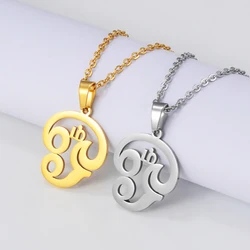 Anniyo Tamil Symbol Small Yoga Charm Pendant Necklace for Women Men Indian Hindoo Hindu Buddhist OM India Religion #310101