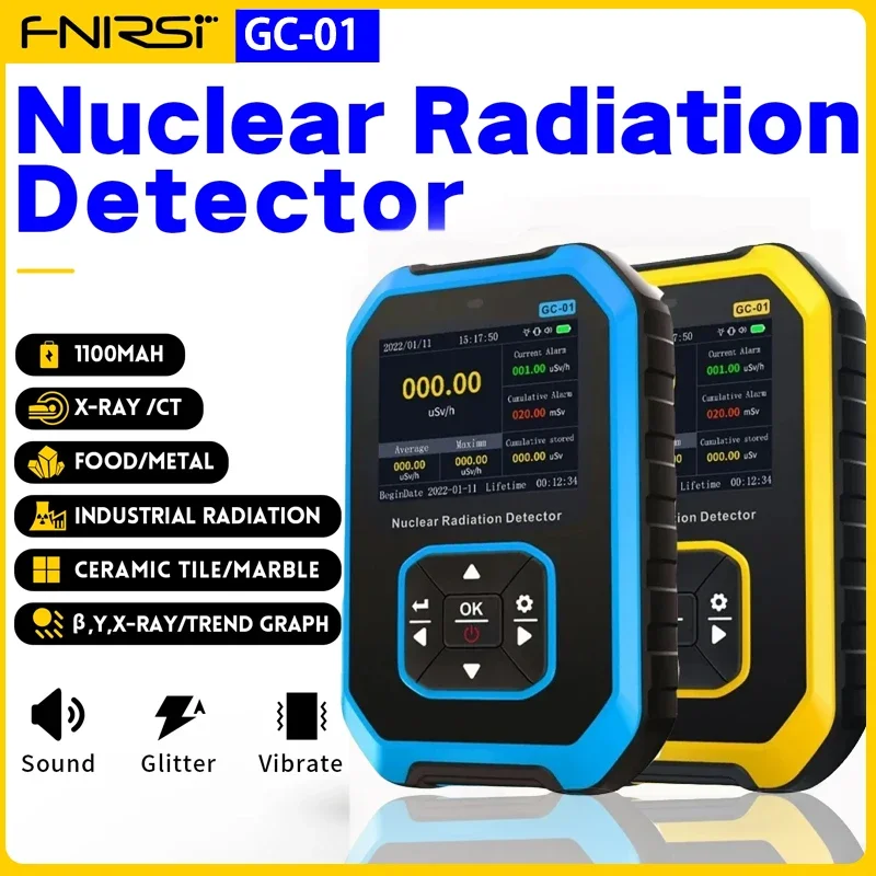 FNIRSI GC-01 Geiger Counter Nuclear Radiation Tester Tools Personal Dosimeter DetectorsX-ray γ-ray β-ray Beta Gamma Detector