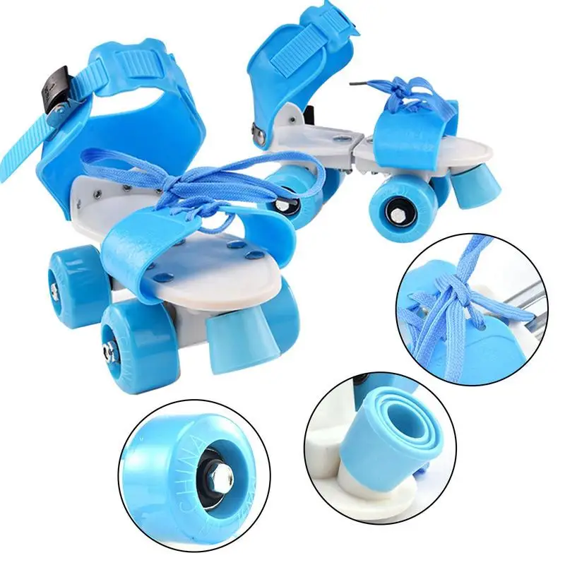 Roller Skates Double Row Beginners Skates For Girls Easy To Wear Inline Skates Children\'s Adjustable Roller Skates For Exercise