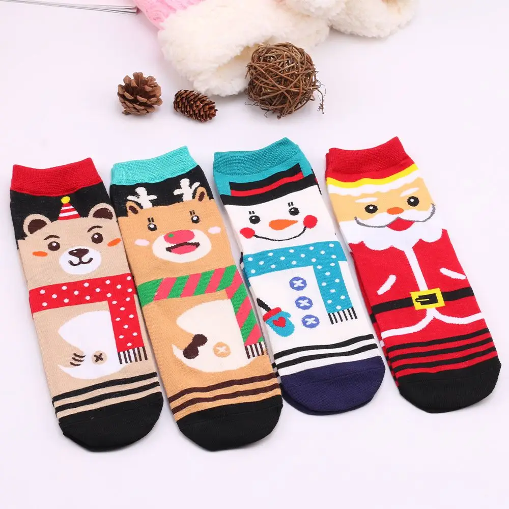 Women Winter Women Warm Christmas Sock Fluffy Socks Cartoon Non-slip