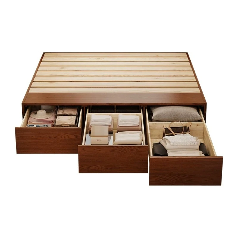 

Medieval tatami ash wood solid wood bed 1 meter 8 box