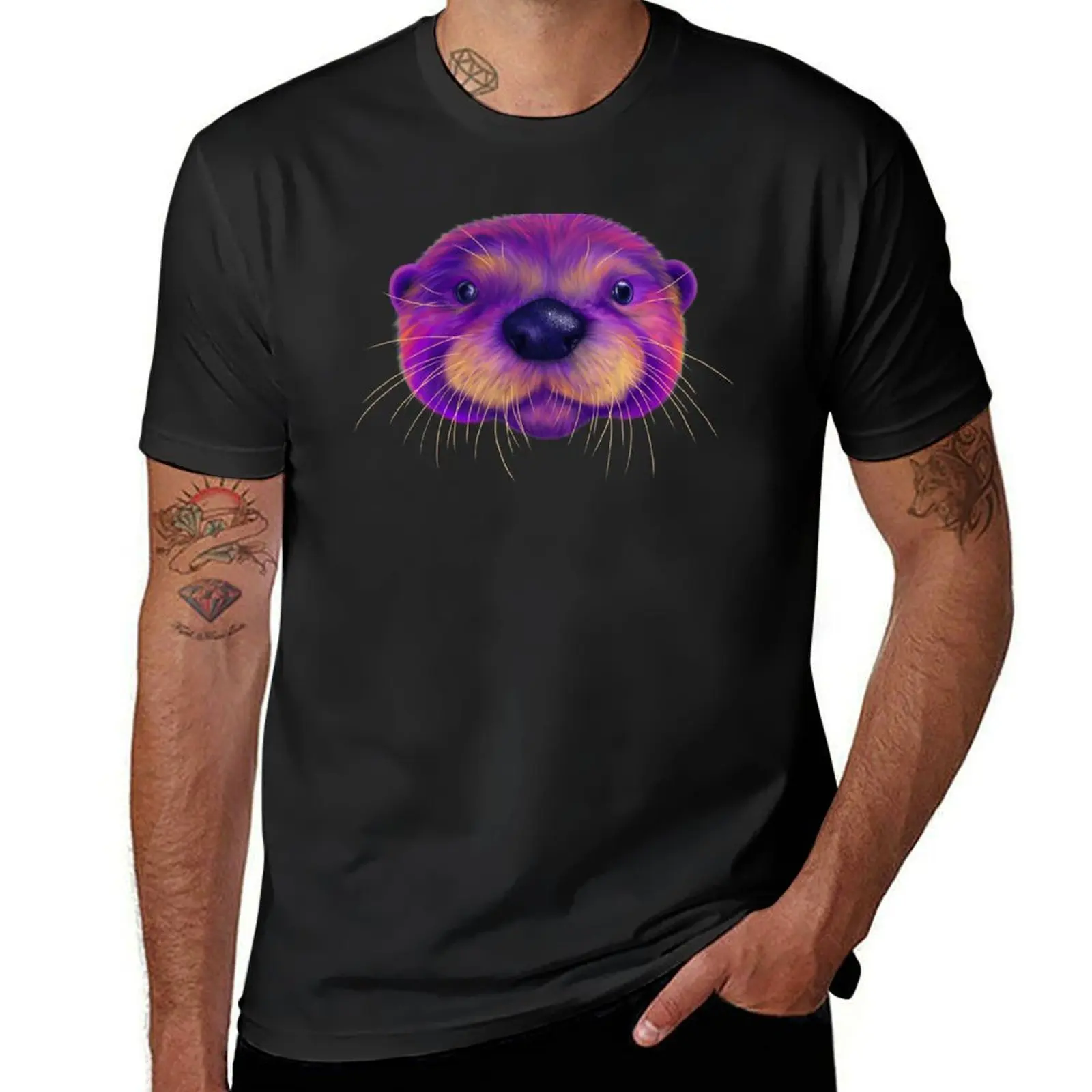 

Purple Otter T-Shirt sweat graphics mens tall t shirts
